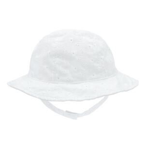 JUMPING BEANS White Eyelet Cotton Baby Girl Beach Sun Bucket Hat 6-18 Months